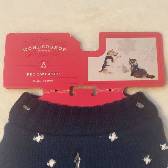 Wondershop Pet Sweater Small Dark Blue Polar Bear in Beanie Snow Dogs Cats New - Picture 4 of 6